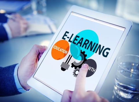 Tablet with eLearning text
