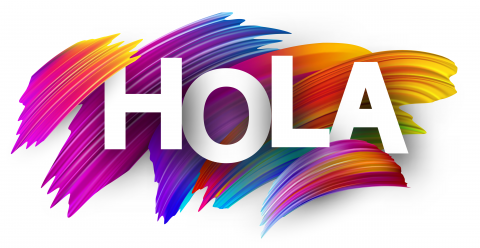 Hola Text Colorful Spanish Voice Over Talent