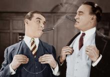 Too Cool For Online Voice Over Casting Sites Two Snobby Men with Cigars Too Cool for Online Voice Over Casting Sites